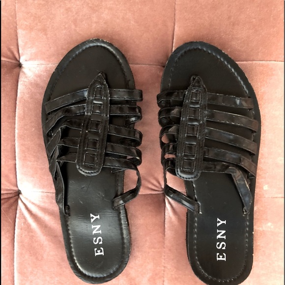 ESNY vintage Women's flat Thong gladiator slide Sandals size6 * rare find* EUC - Picture 3 of 11